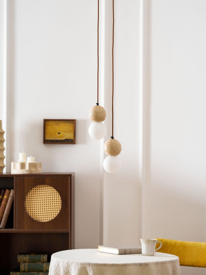 Lampa Wisząca Camille z Travertynu