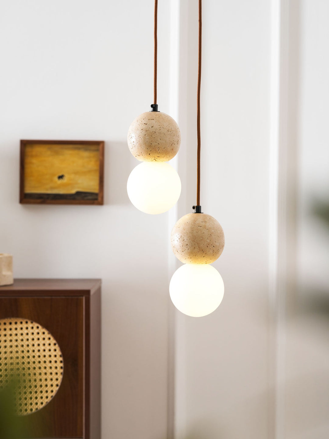 Lampa Wisząca Camille z Travertynu