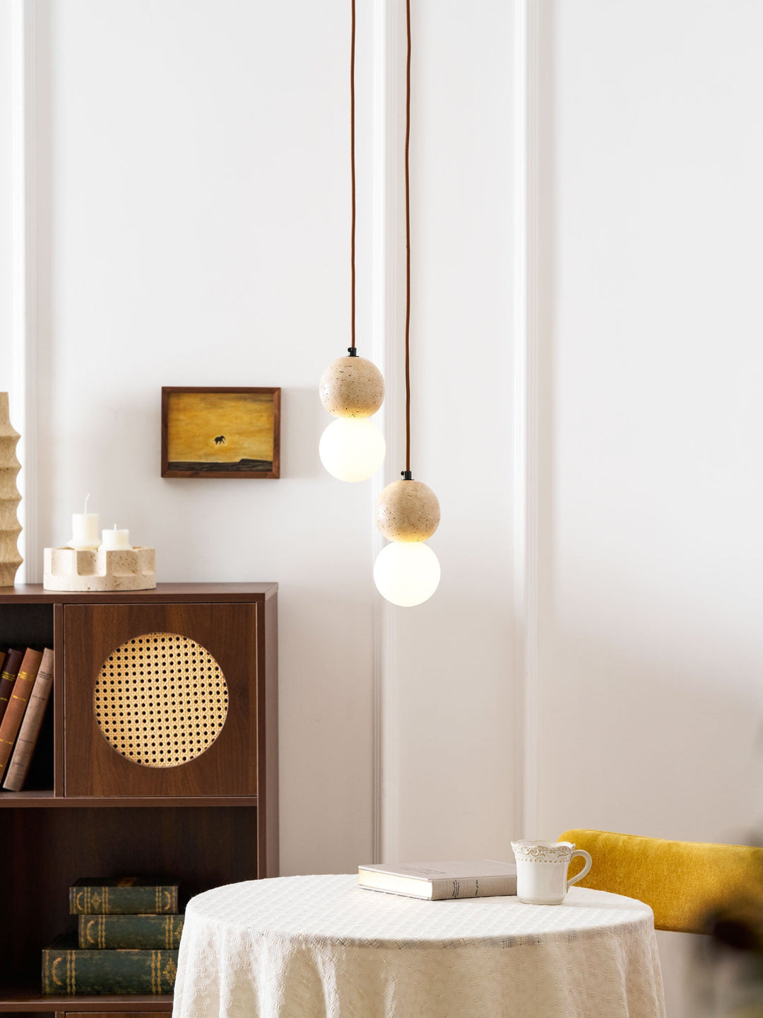 Lampa Wisząca Camille z Travertynu