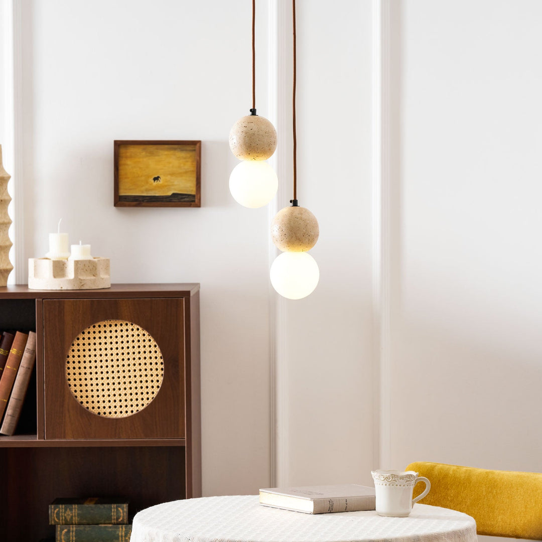 Lampa Wisząca Camille z Travertynu
