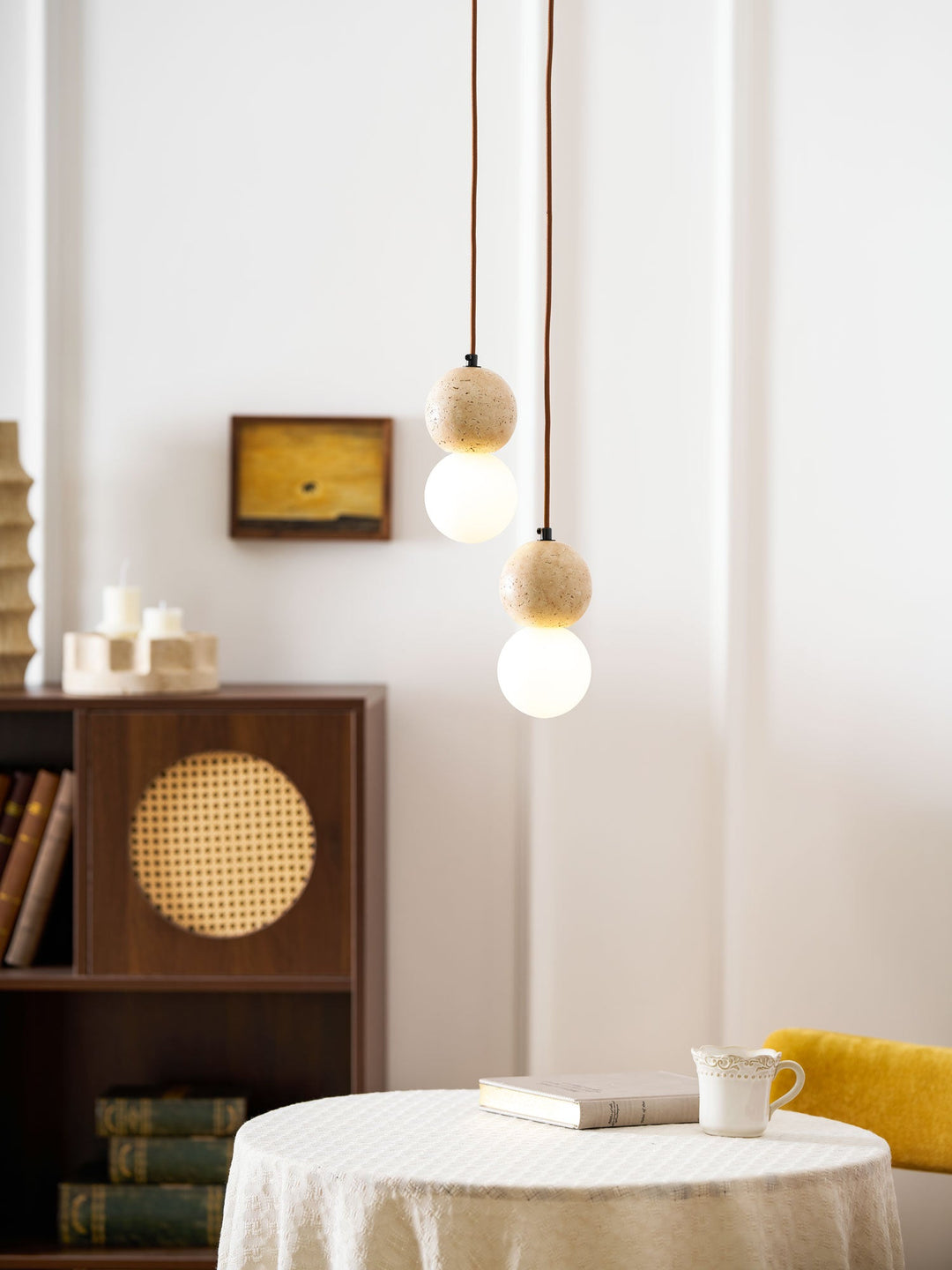 Lampa Wisząca Camille z Travertynu