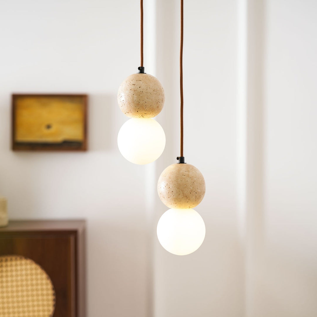Lampa Wisząca Camille z Travertynu