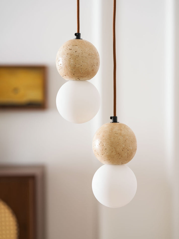 Lampa Wisząca Camille z Travertynu