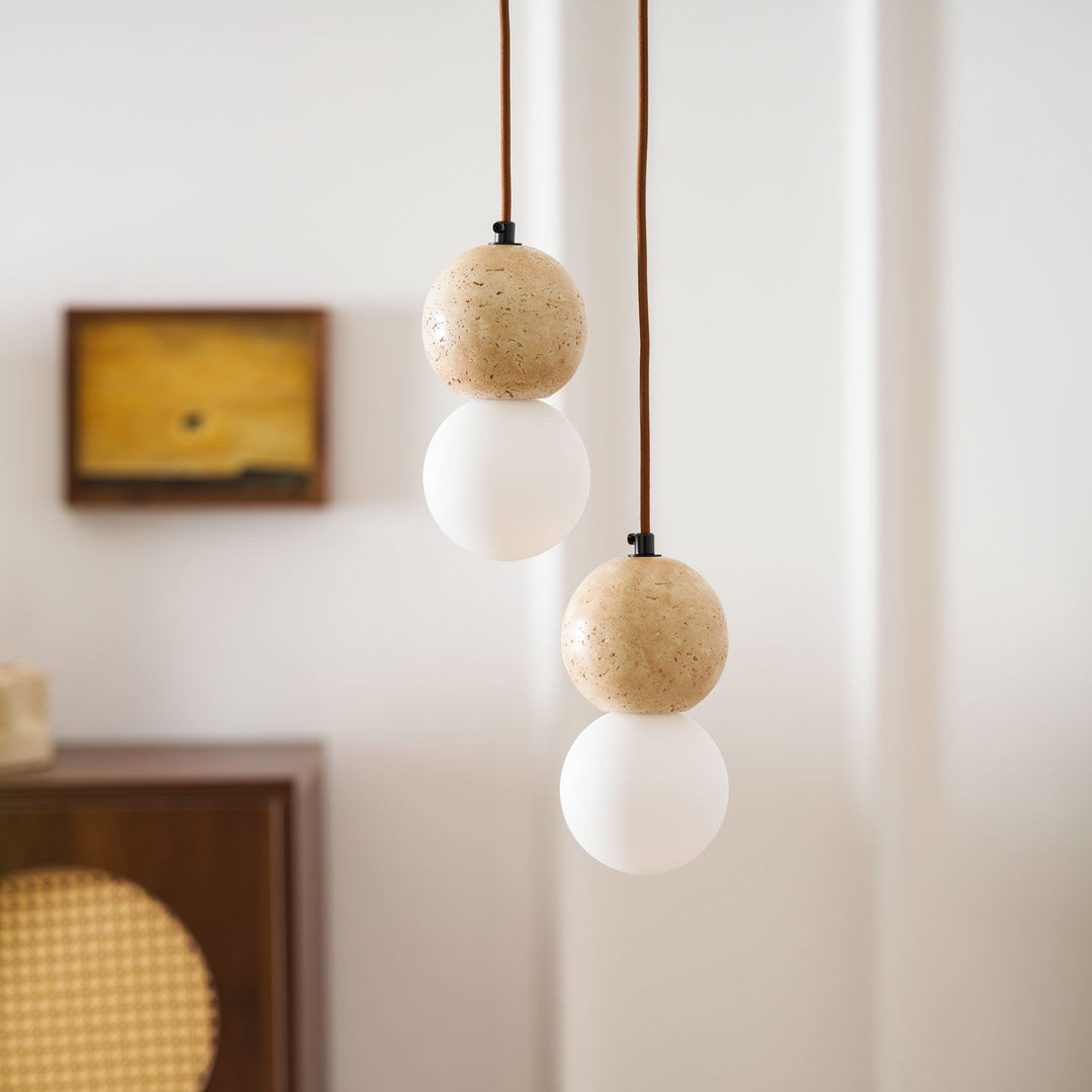 Lampa Wisząca Camille z Travertynu