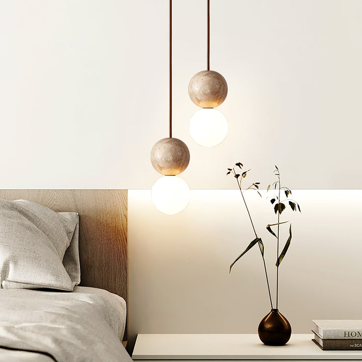 Lampa Wisząca Camille z Travertynu