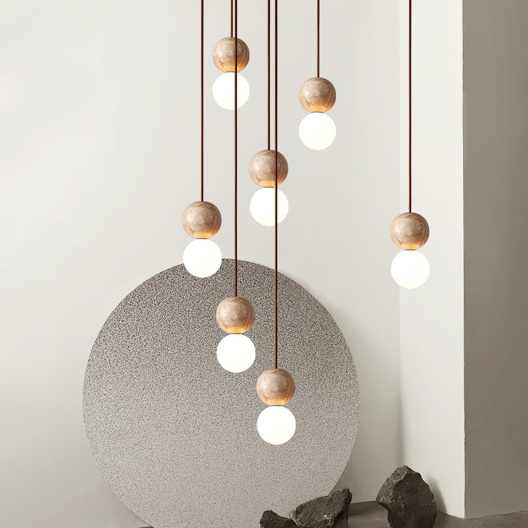 Lampa Wisząca Camille z Travertynu