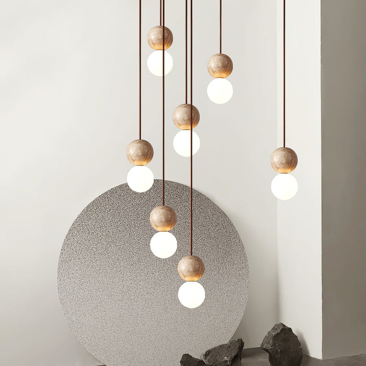 Lampa Wisząca Camille z Travertynu