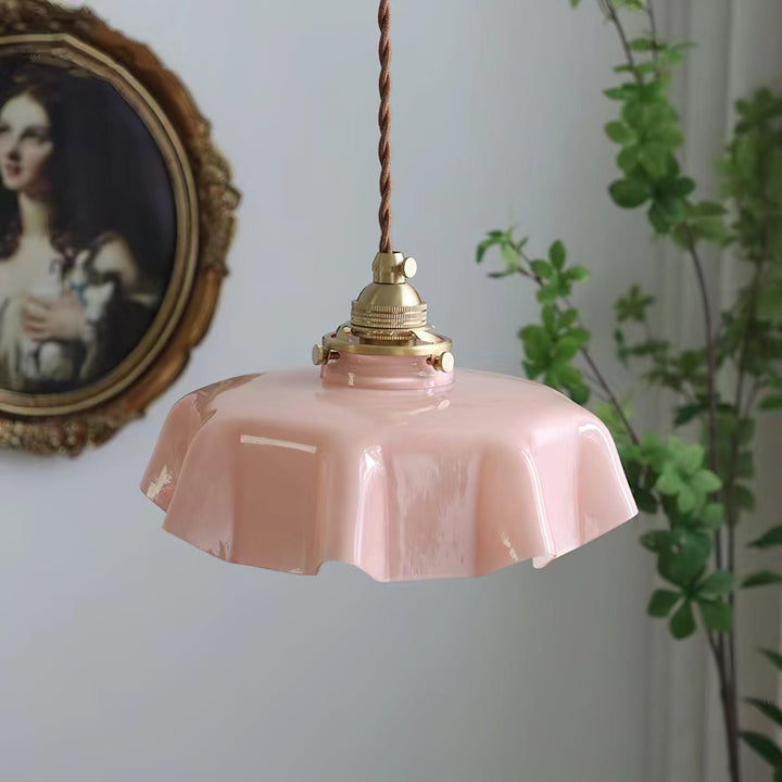 Francuska Lampa Wisząca Kwiatowa