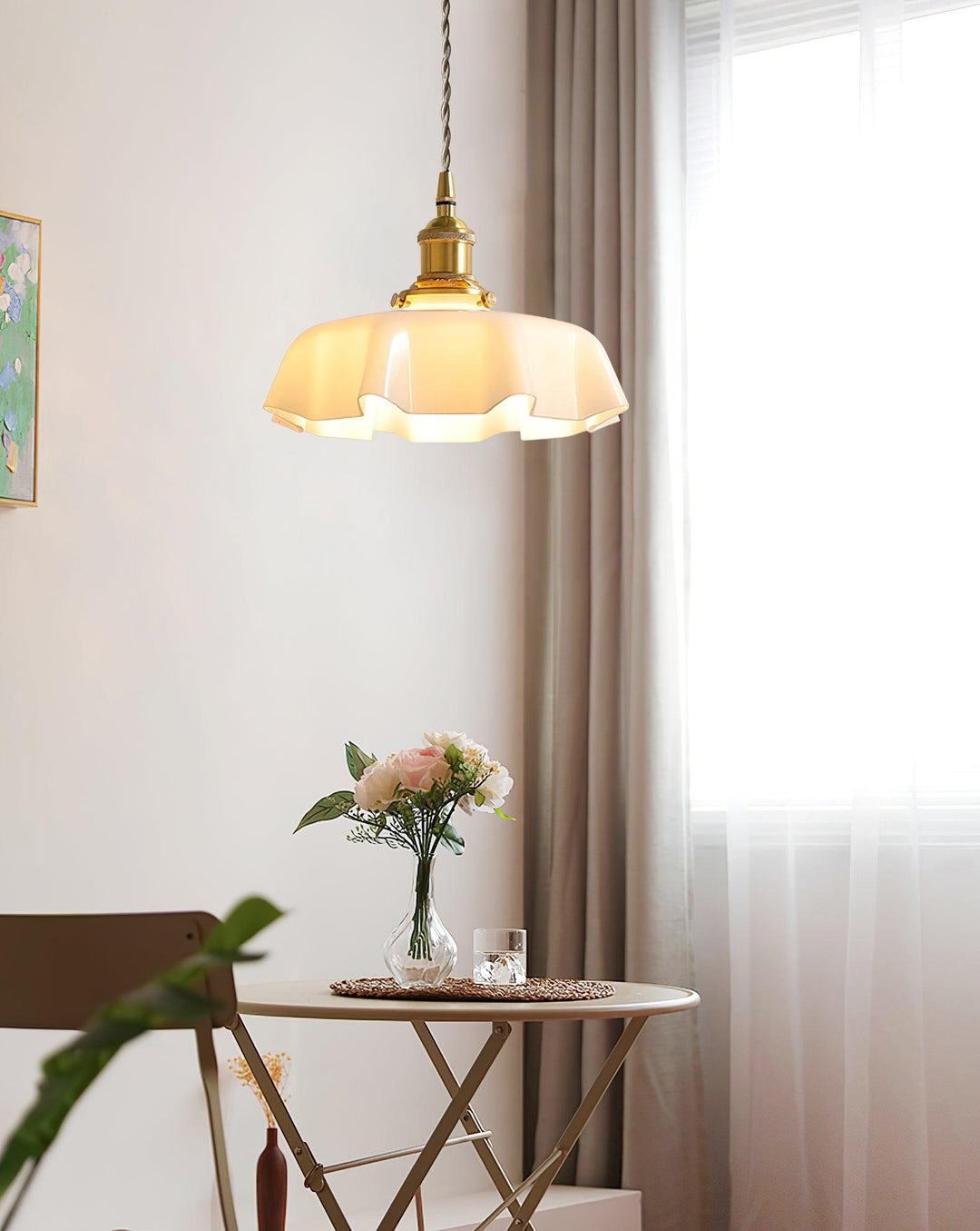 Francuska Lampa Wisząca Kwiatowa