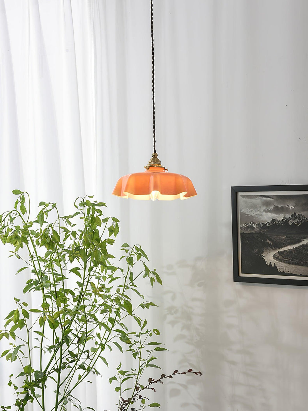 Francuska Lampa Wisząca Kwiatowa