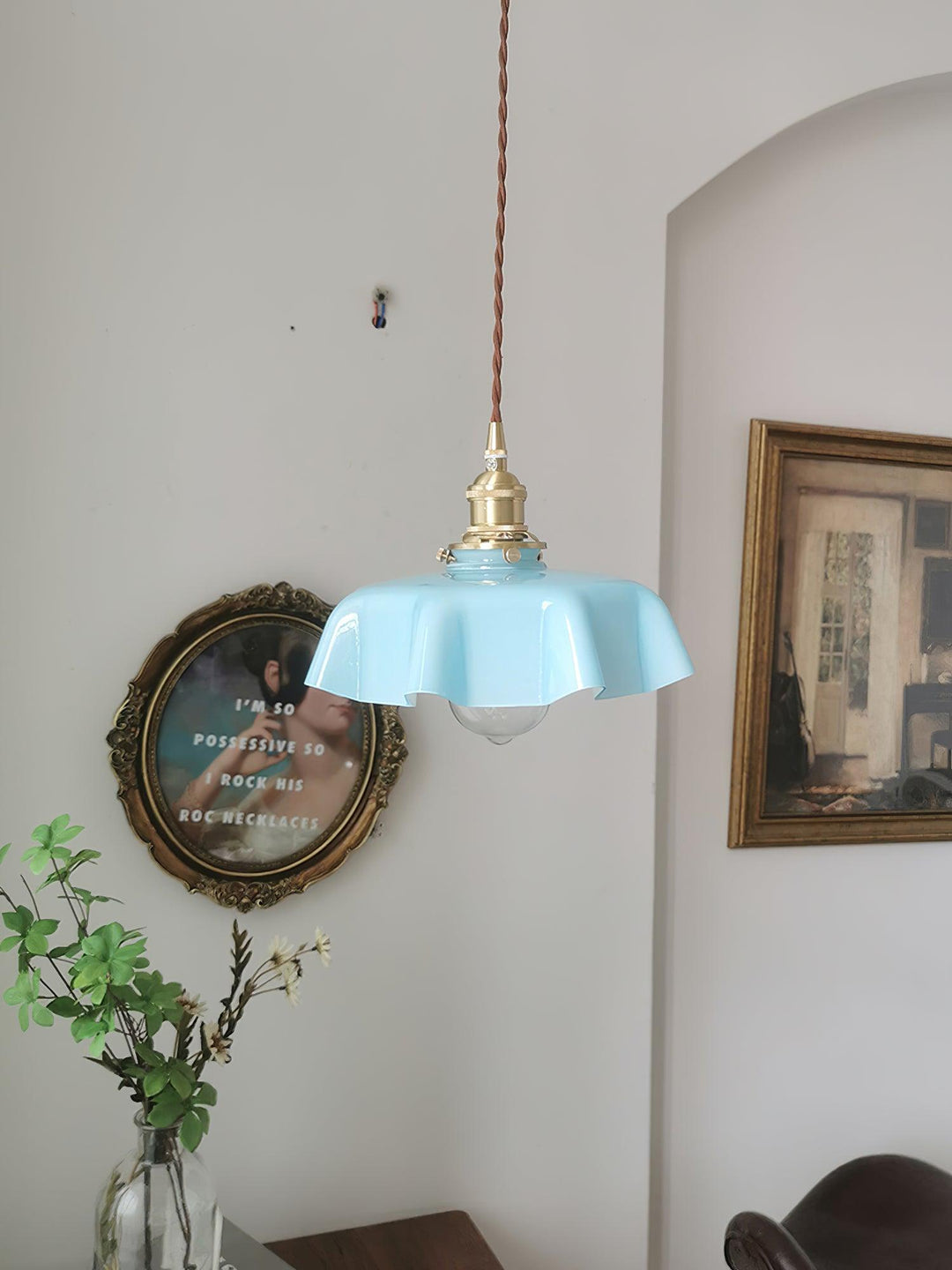 Francuska Lampa Wisząca Kwiatowa