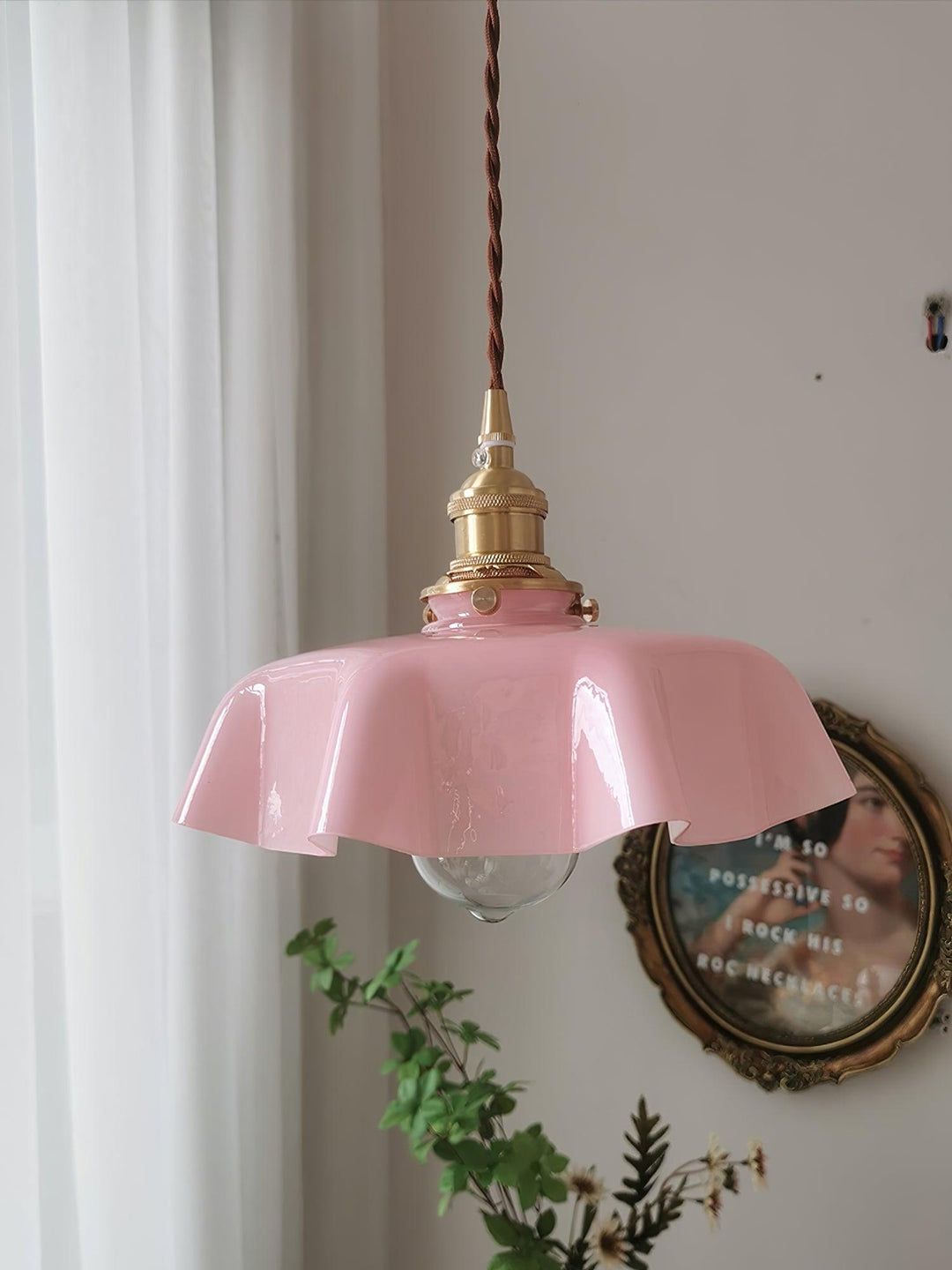 Francuska Lampa Wisząca Kwiatowa
