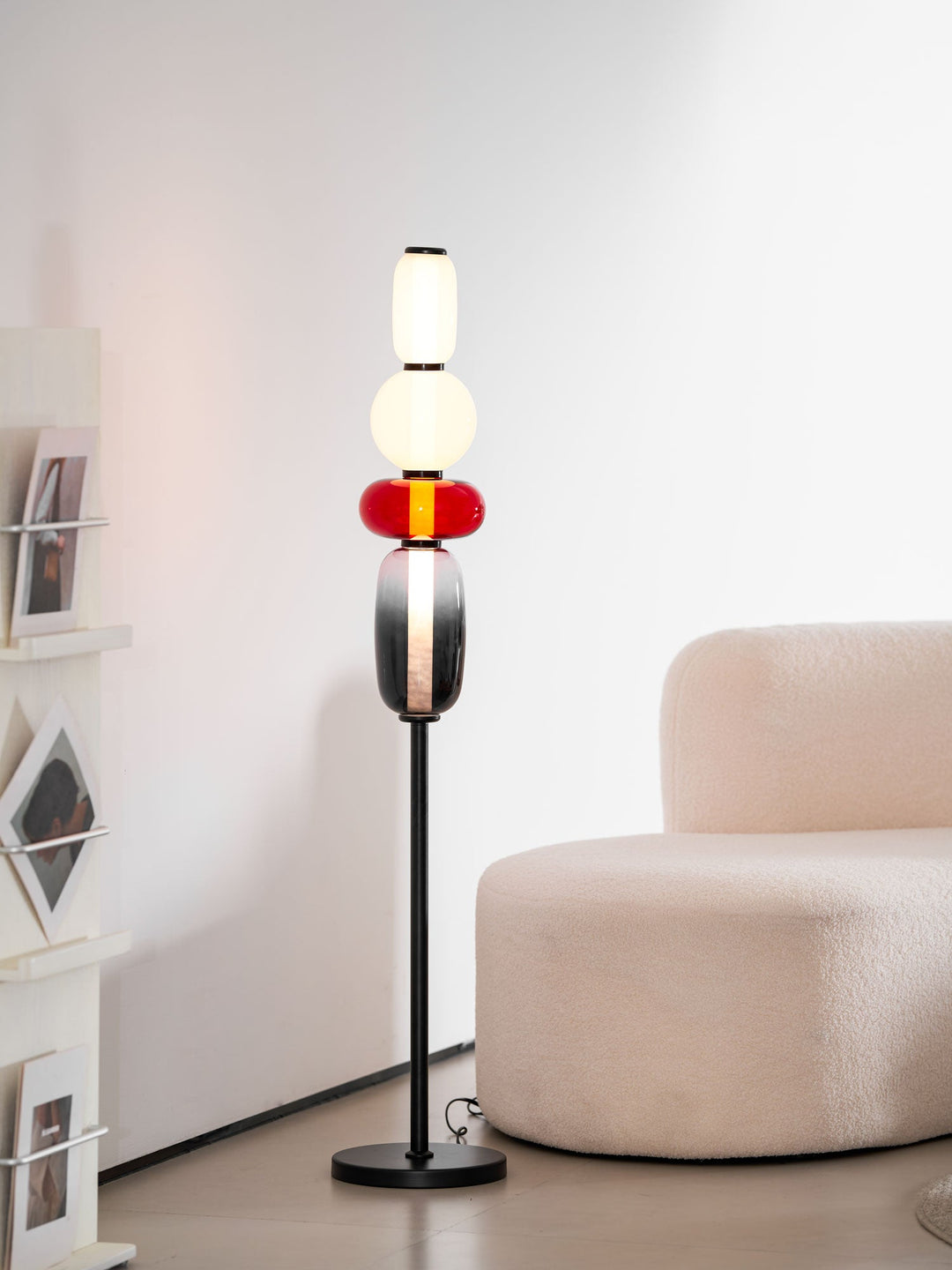 Lampa podłogowa z cukrowego szkła
