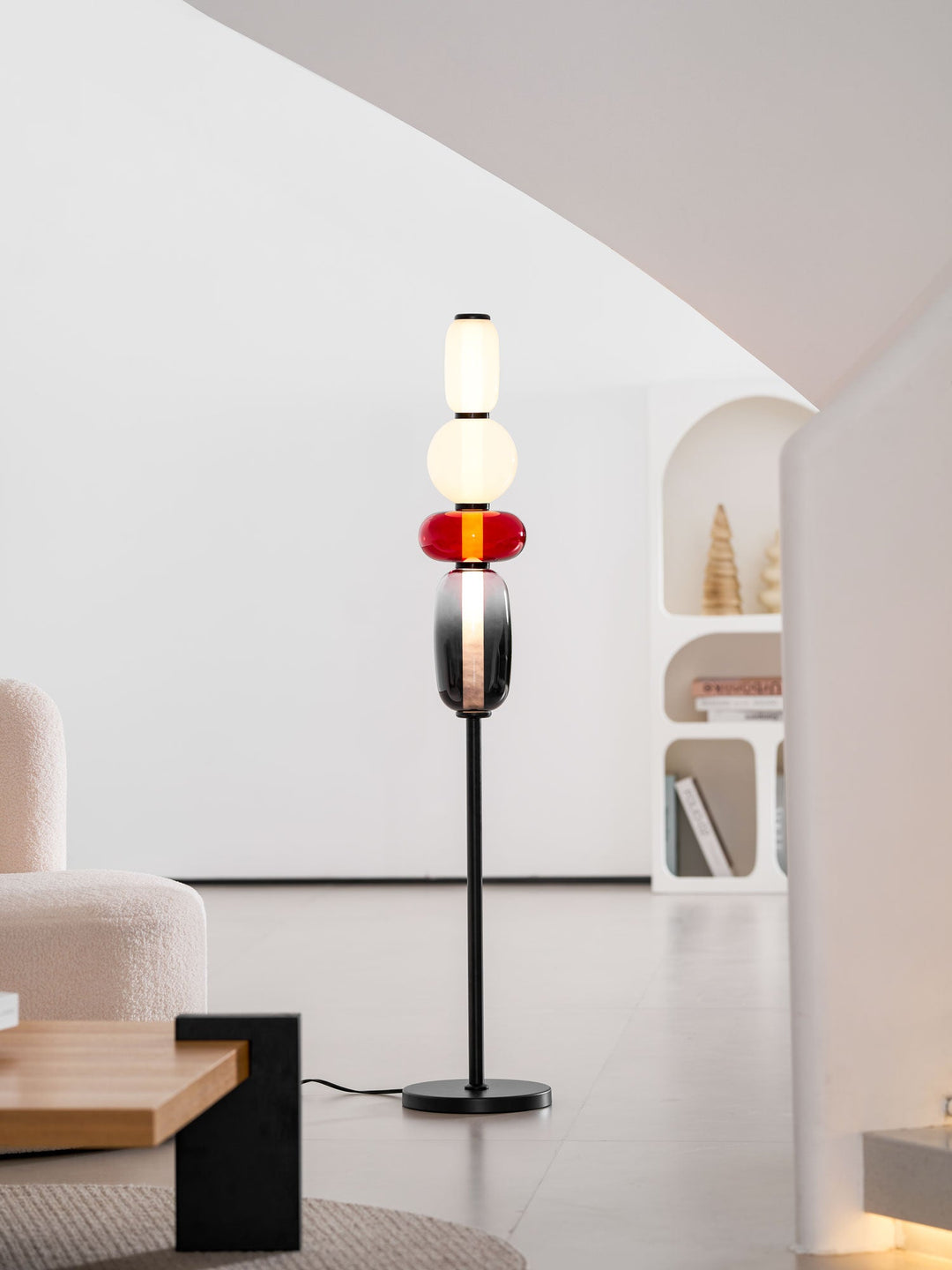 Lampa podłogowa z cukrowego szkła