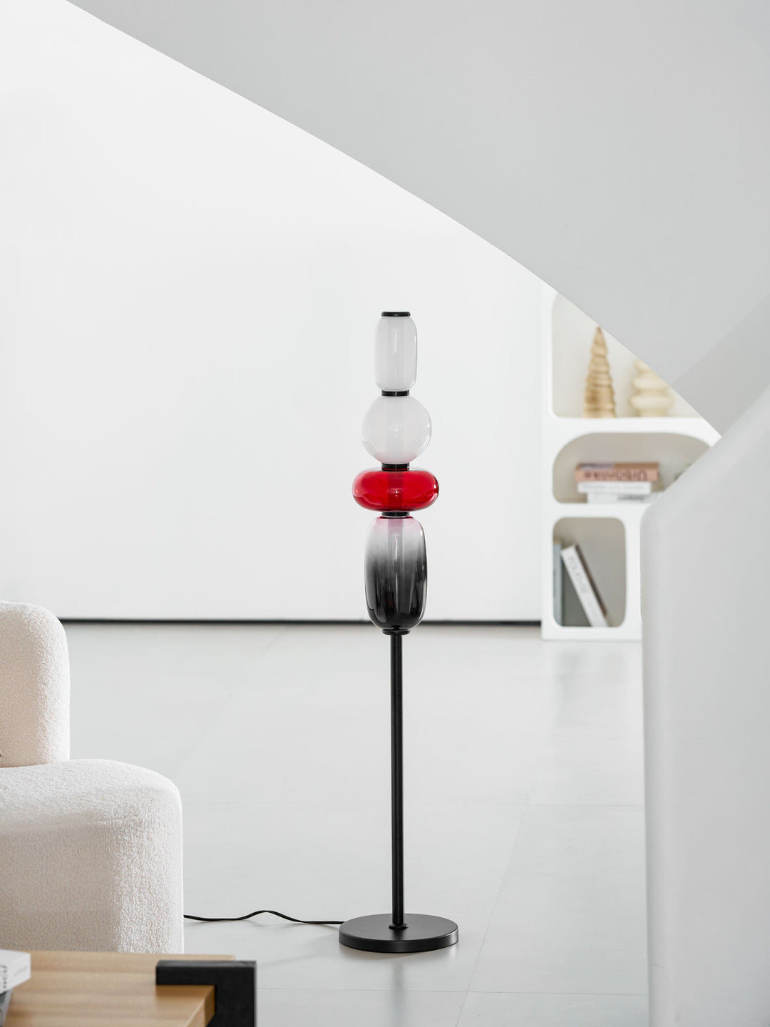 Lampa podłogowa z cukrowego szkła