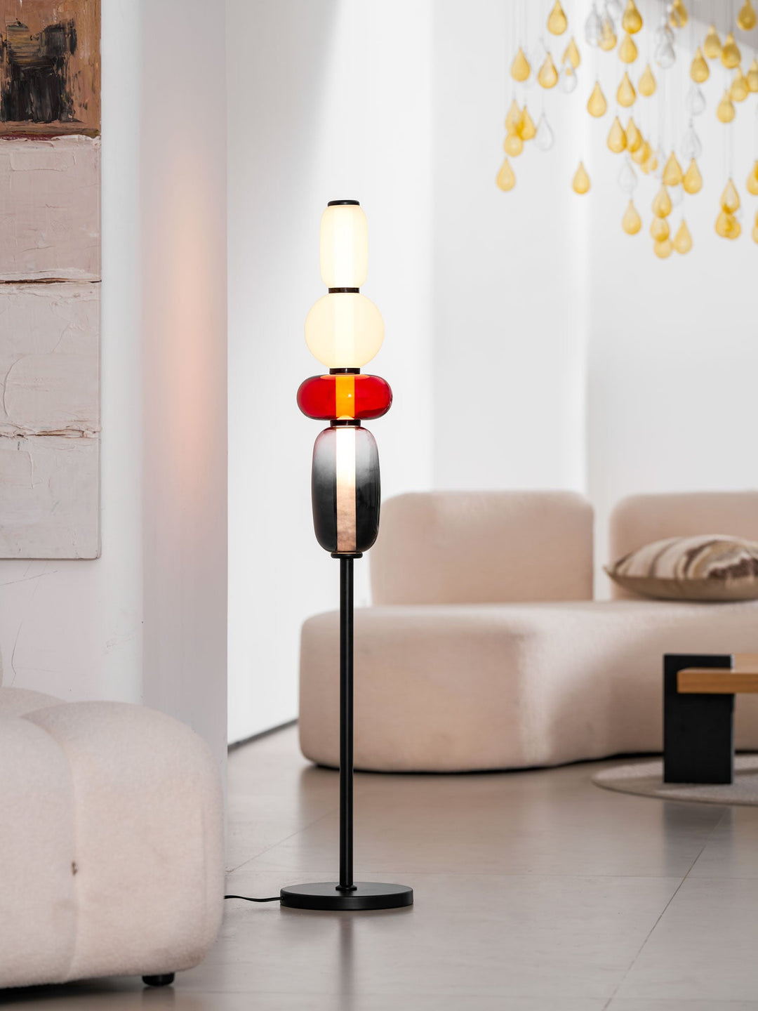 Lampa podłogowa z cukrowego szkła