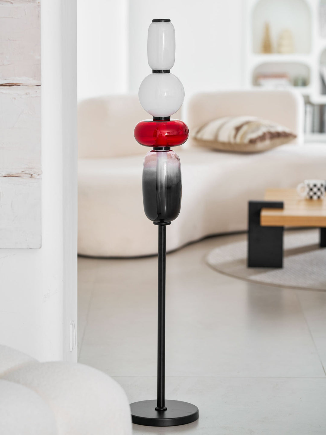 Lampa podłogowa z cukrowego szkła