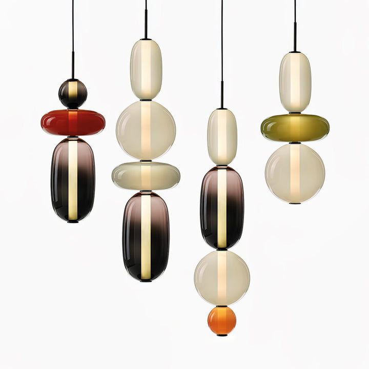 Lampa wisząca z cukrowego szkła