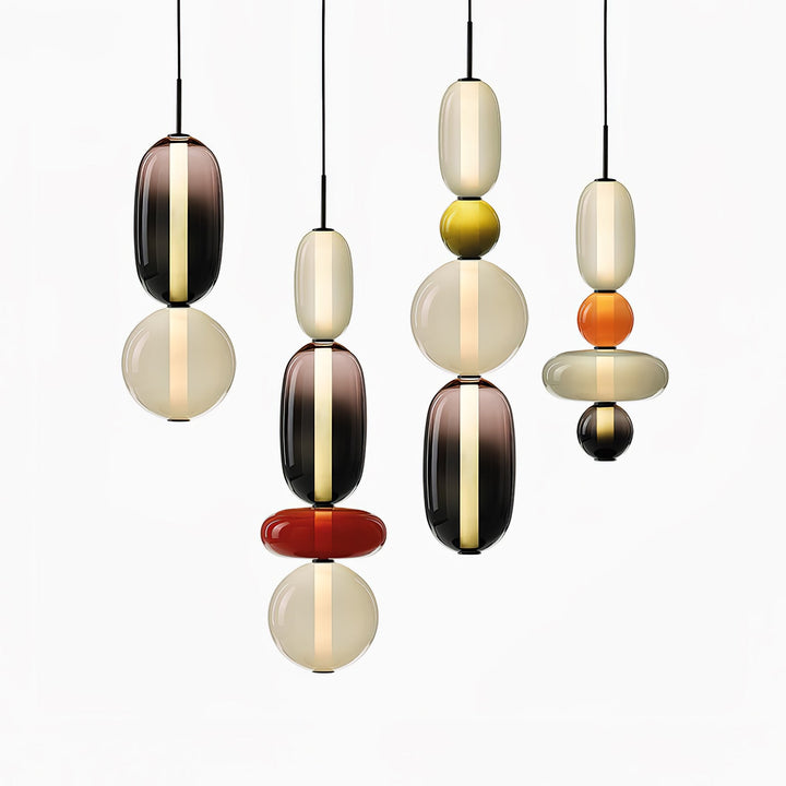 Lampa wisząca z cukrowego szkła
