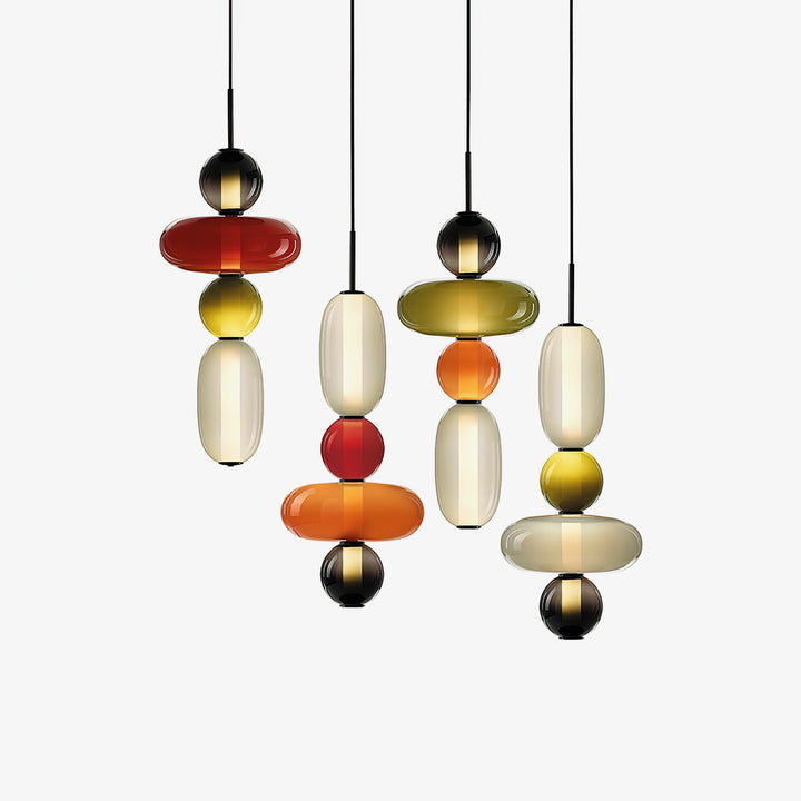 Lampa wisząca z cukrowego szkła