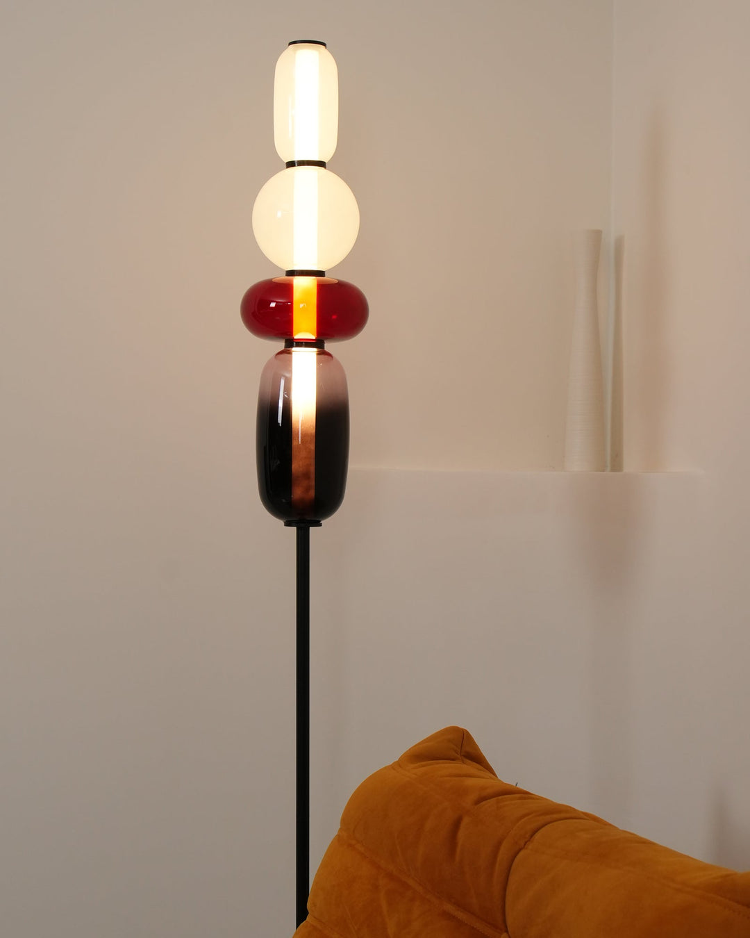 Lampa podłogowa z cukrowego szkła