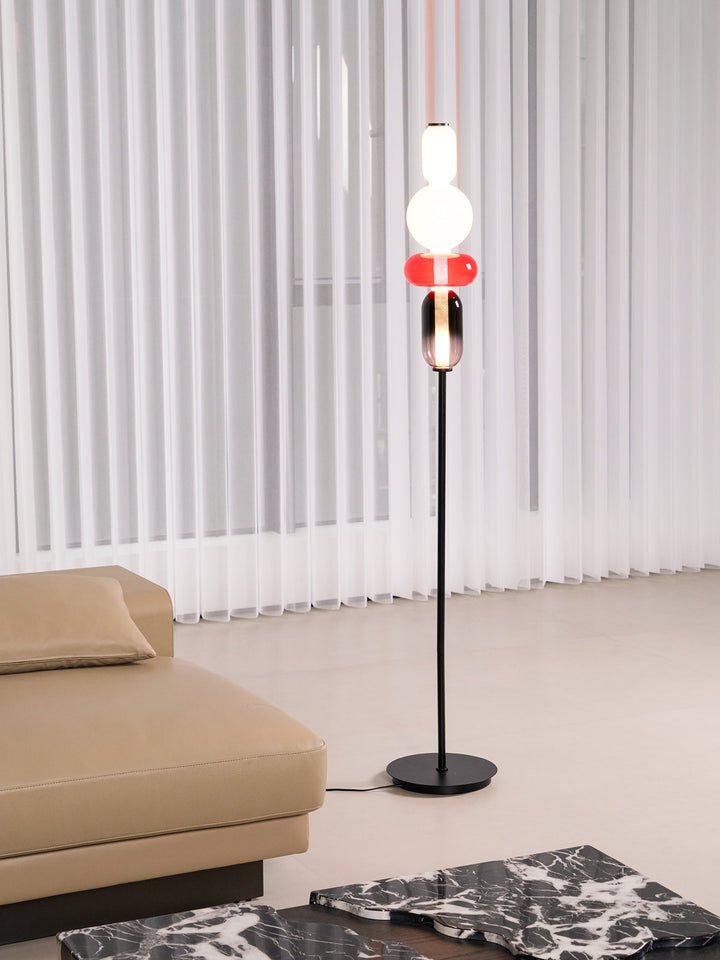 Lampa podłogowa z cukrowego szkła