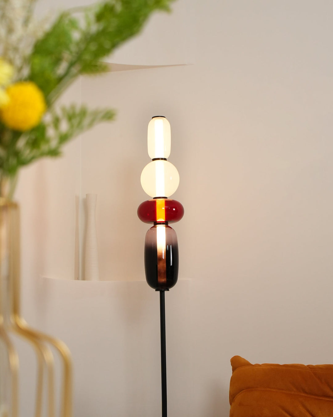 Lampa podłogowa z cukrowego szkła