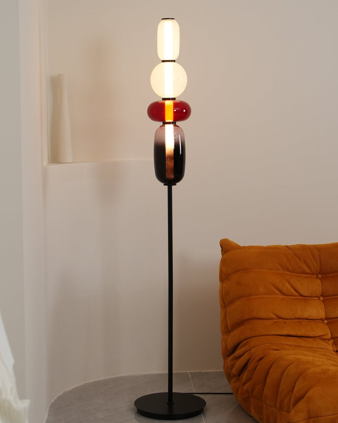 Lampa podłogowa z cukrowego szkła