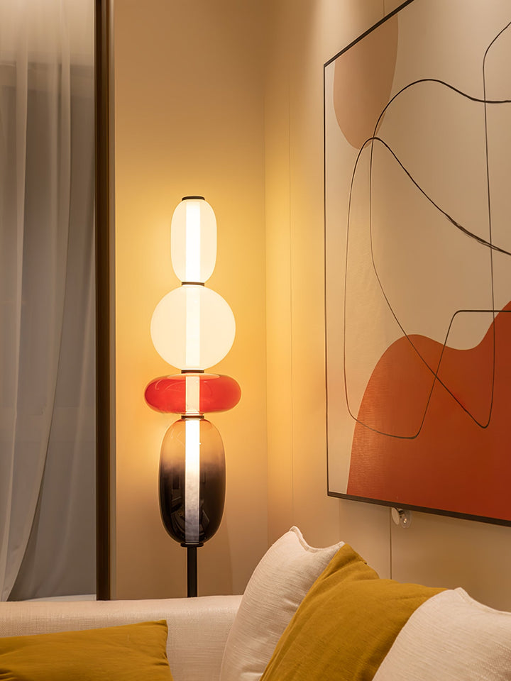 Lampa podłogowa z cukrowego szkła