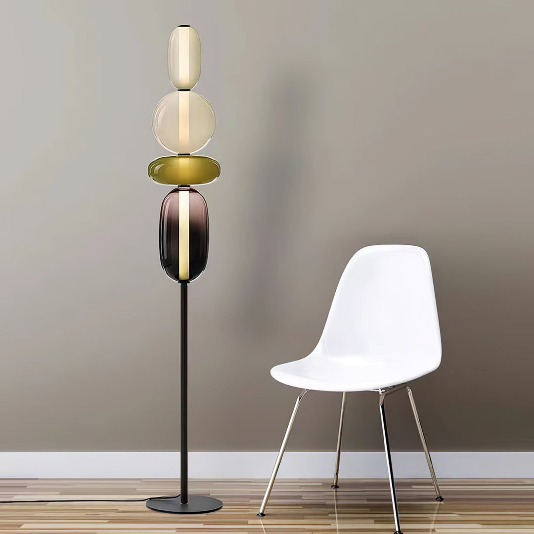 Lampa podłogowa z cukrowego szkła