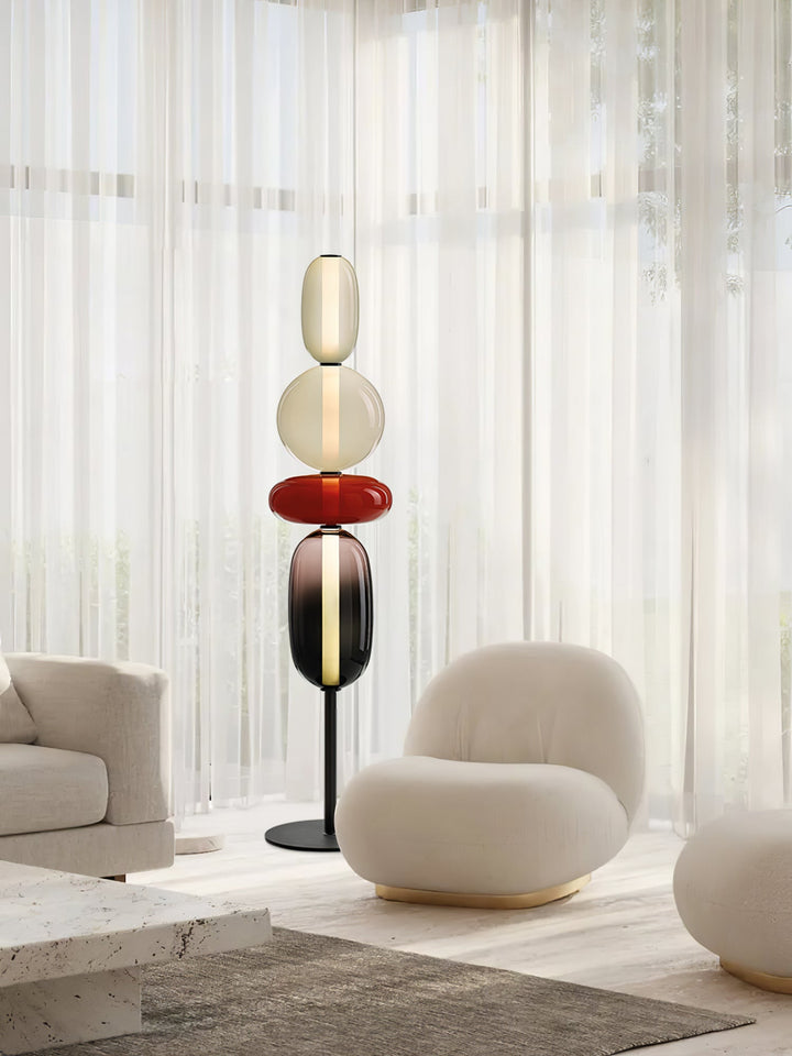 Lampa podłogowa z cukrowego szkła
