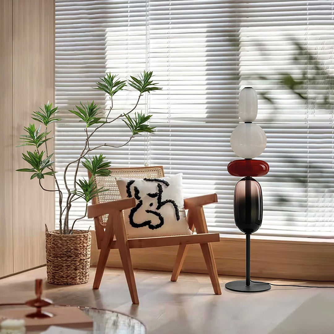 Lampa podłogowa z cukrowego szkła