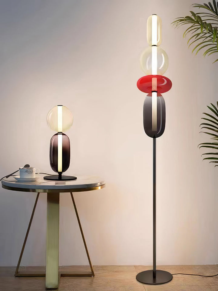 Lampa Stołowa Szklana Kandyzowana