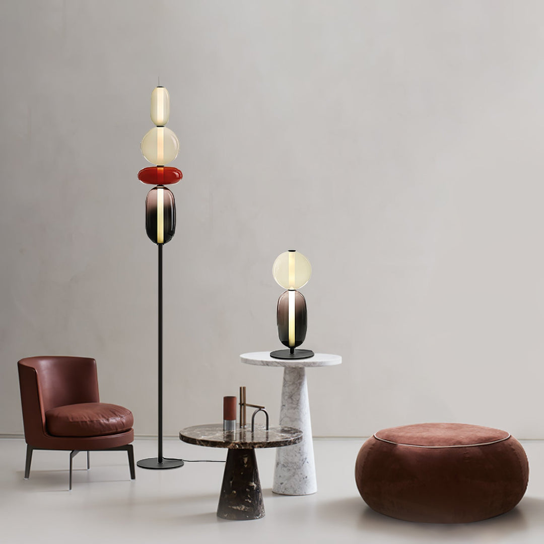 Lampa Stołowa Szklana Kandyzowana