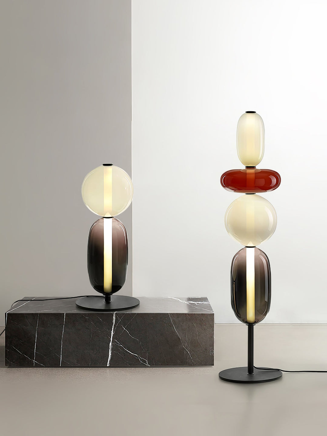 Lampa podłogowa z cukrowego szkła