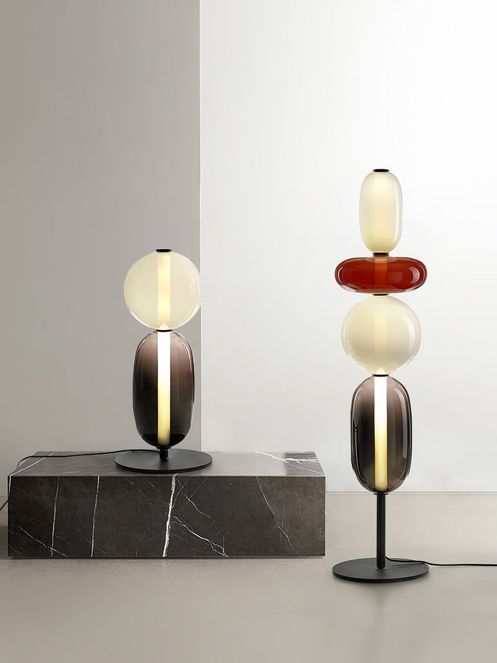 Lampa Stołowa Szklana Kandyzowana