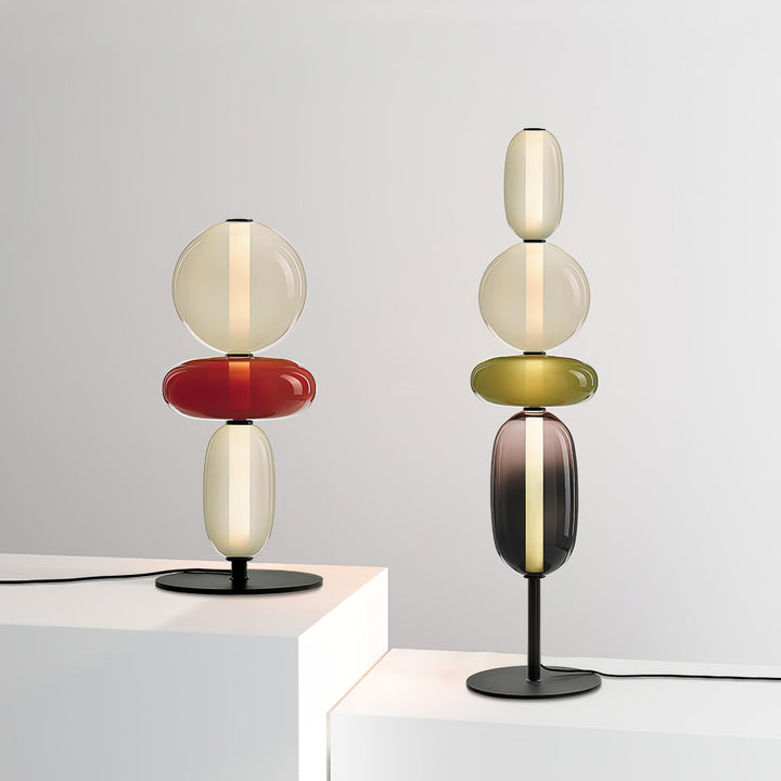 Lampa Stołowa Szklana Kandyzowana