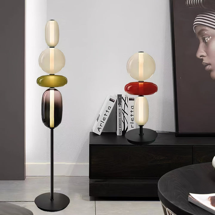 Lampa Stołowa Szklana Kandyzowana