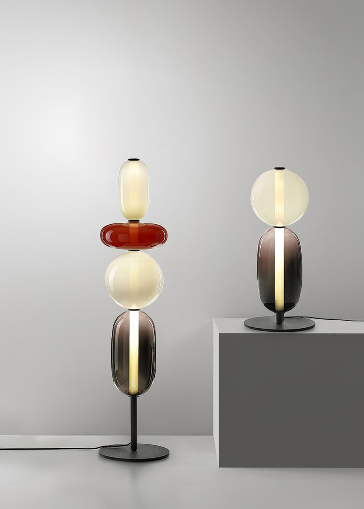 Lampa Stołowa Szklana Kandyzowana