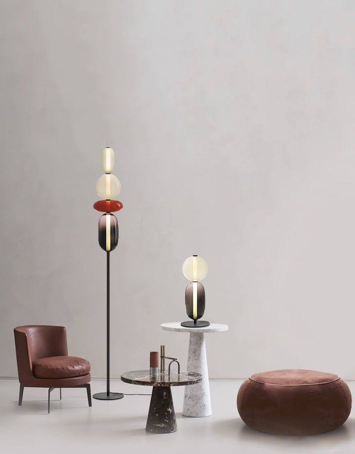 Lampa podłogowa z cukrowego szkła