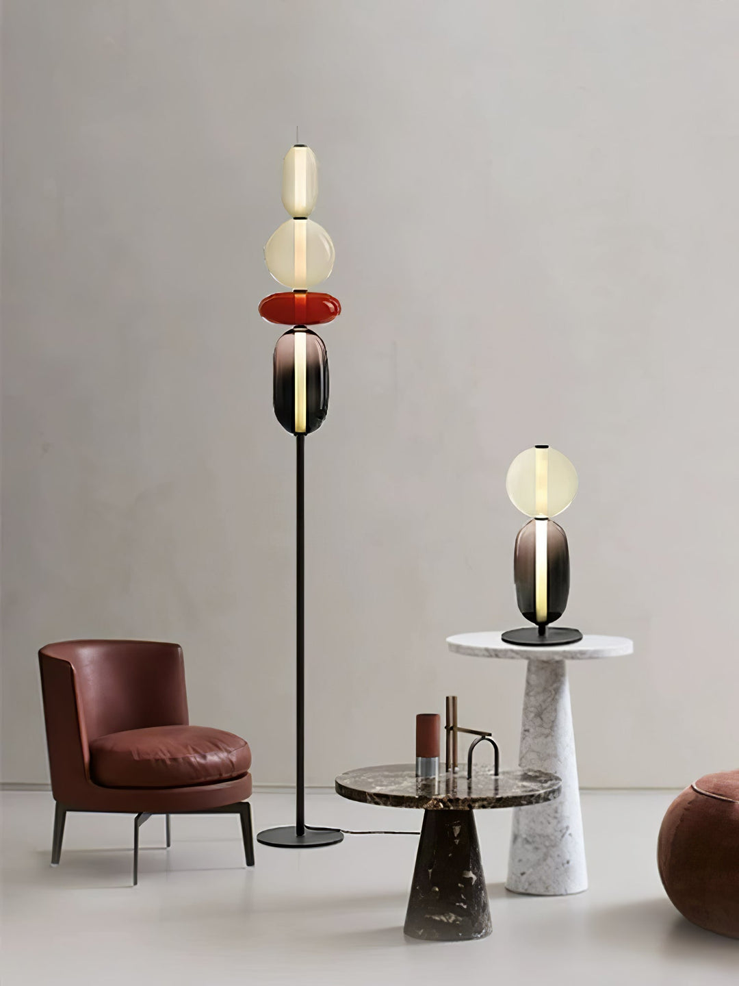 Lampa podłogowa z cukrowego szkła
