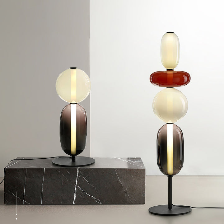 Lampa Stołowa Szklana Kandyzowana