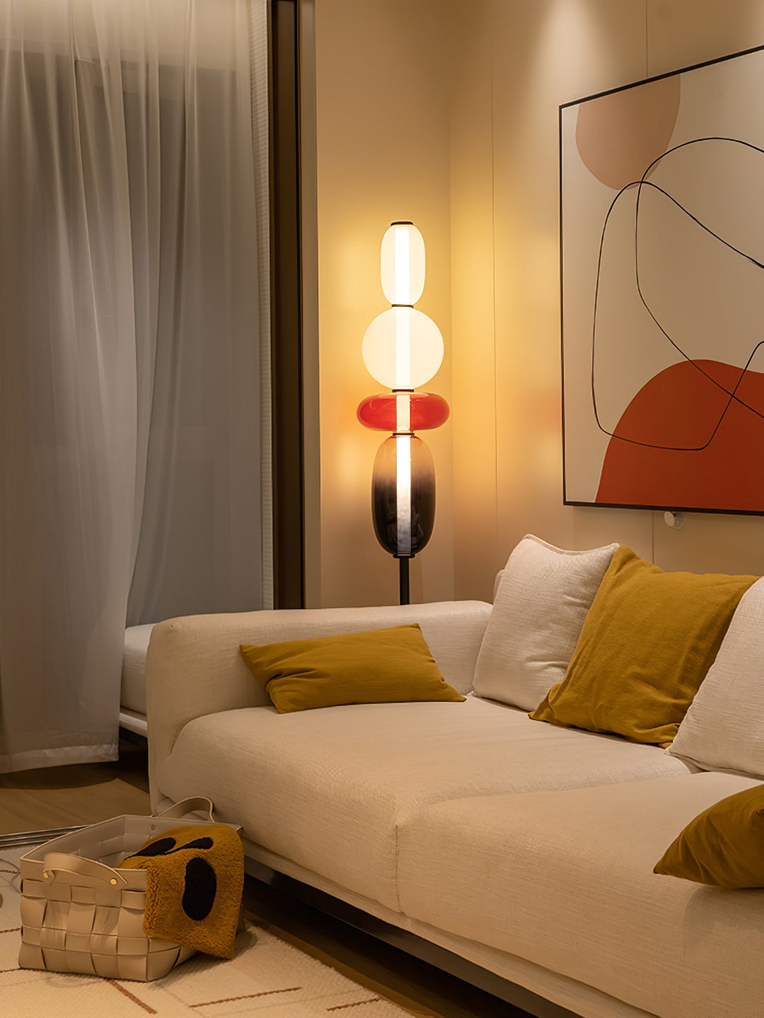 Lampa podłogowa z cukrowego szkła