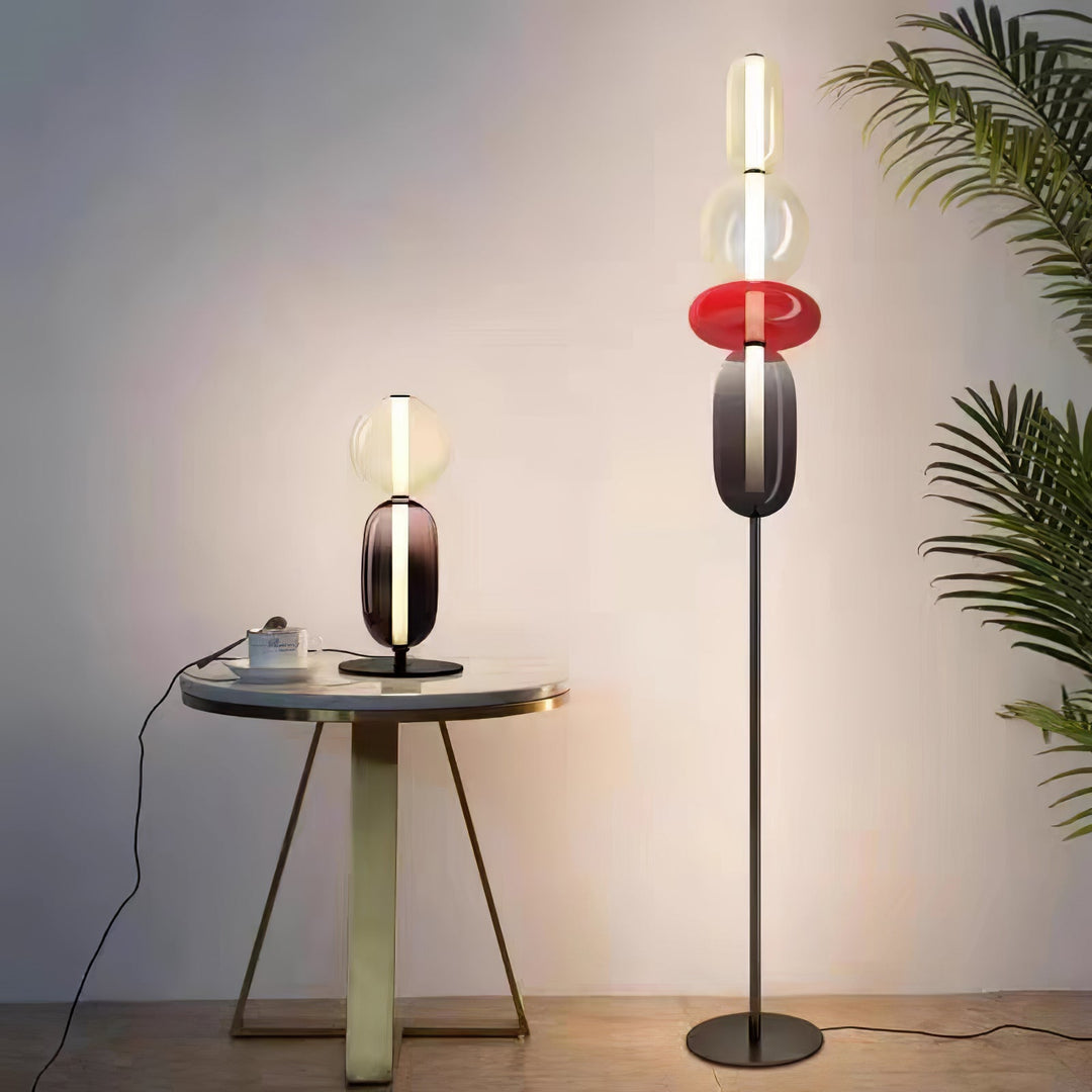 Lampa podłogowa z cukrowego szkła