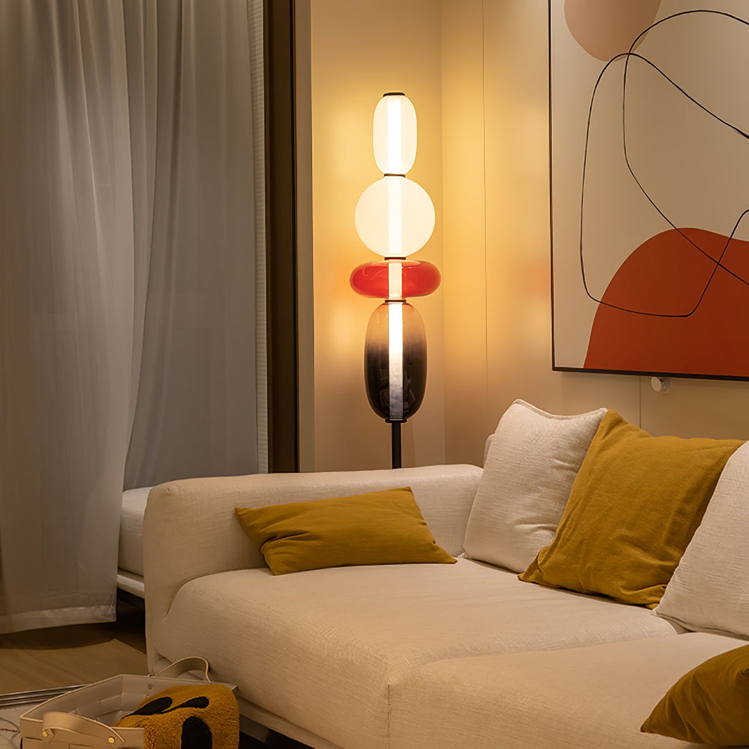 Lampa podłogowa z cukrowego szkła