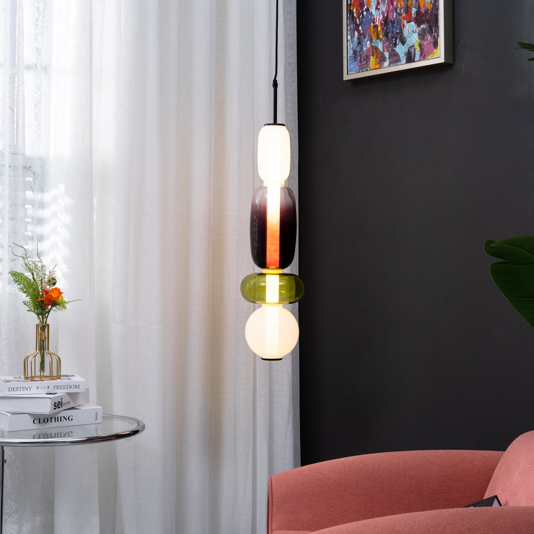 Lampa wisząca z cukrowego szkła