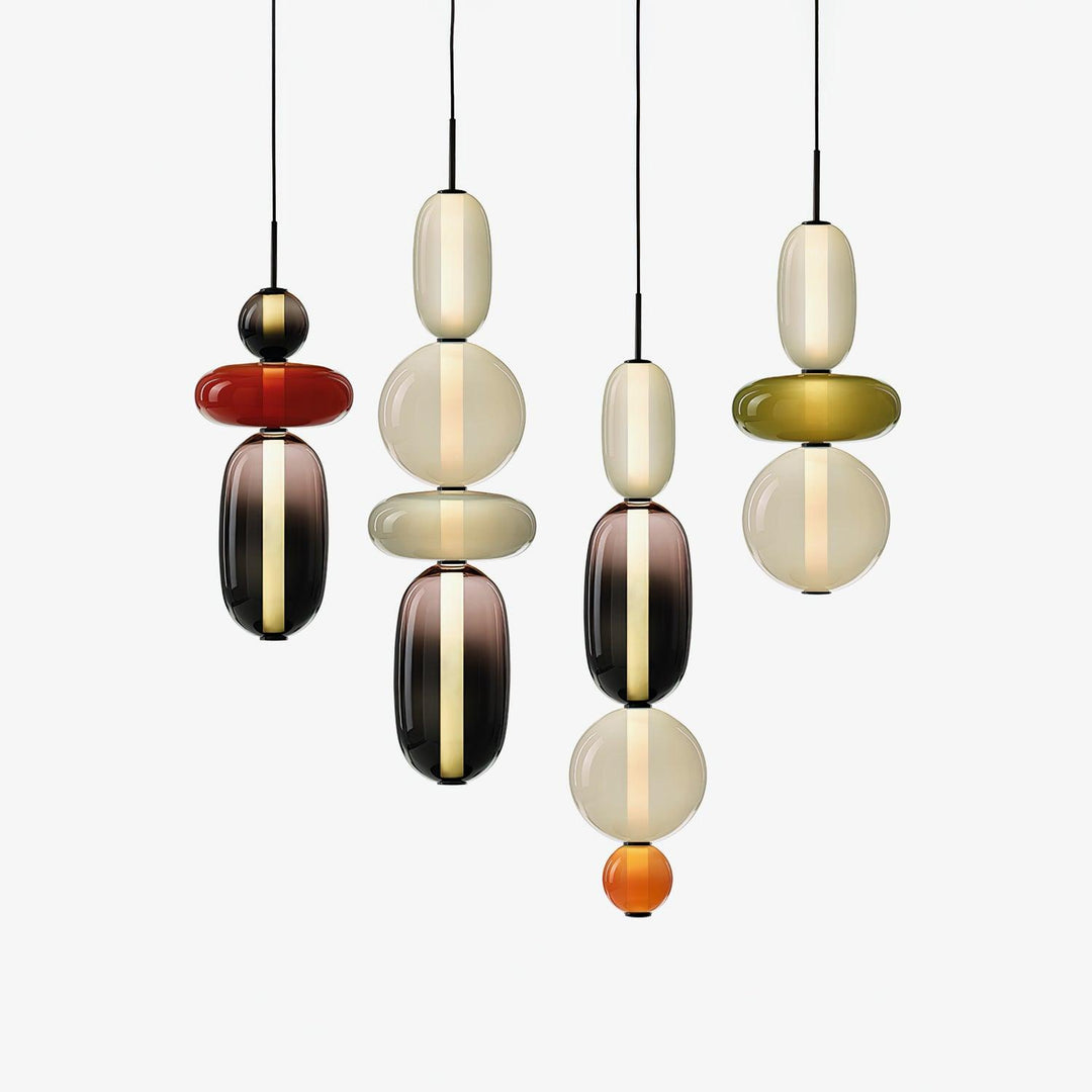 Lampa wisząca z cukrowego szkła