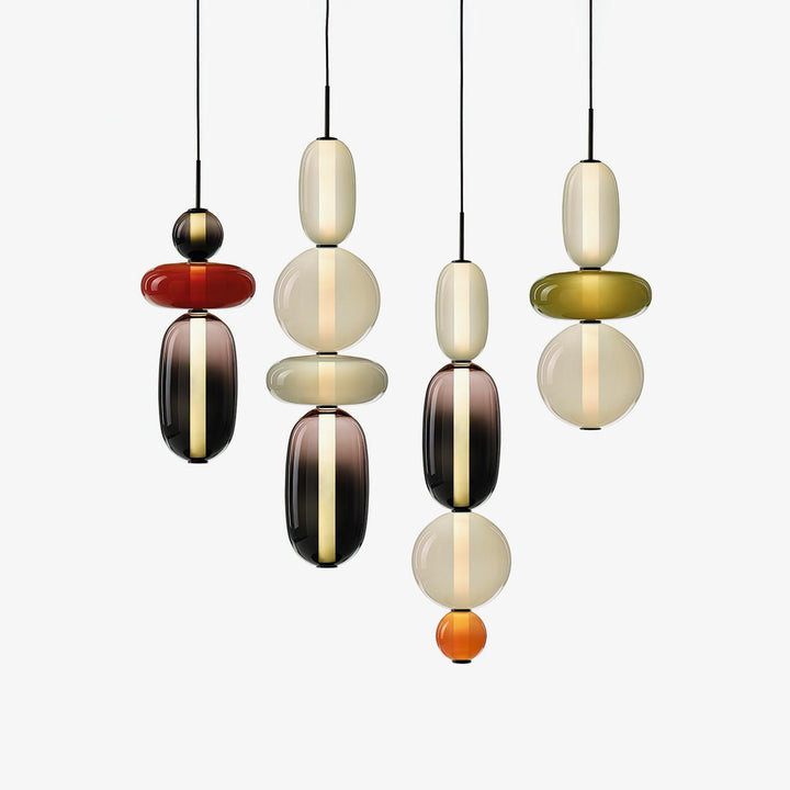 Lampa wisząca z cukrowego szkła