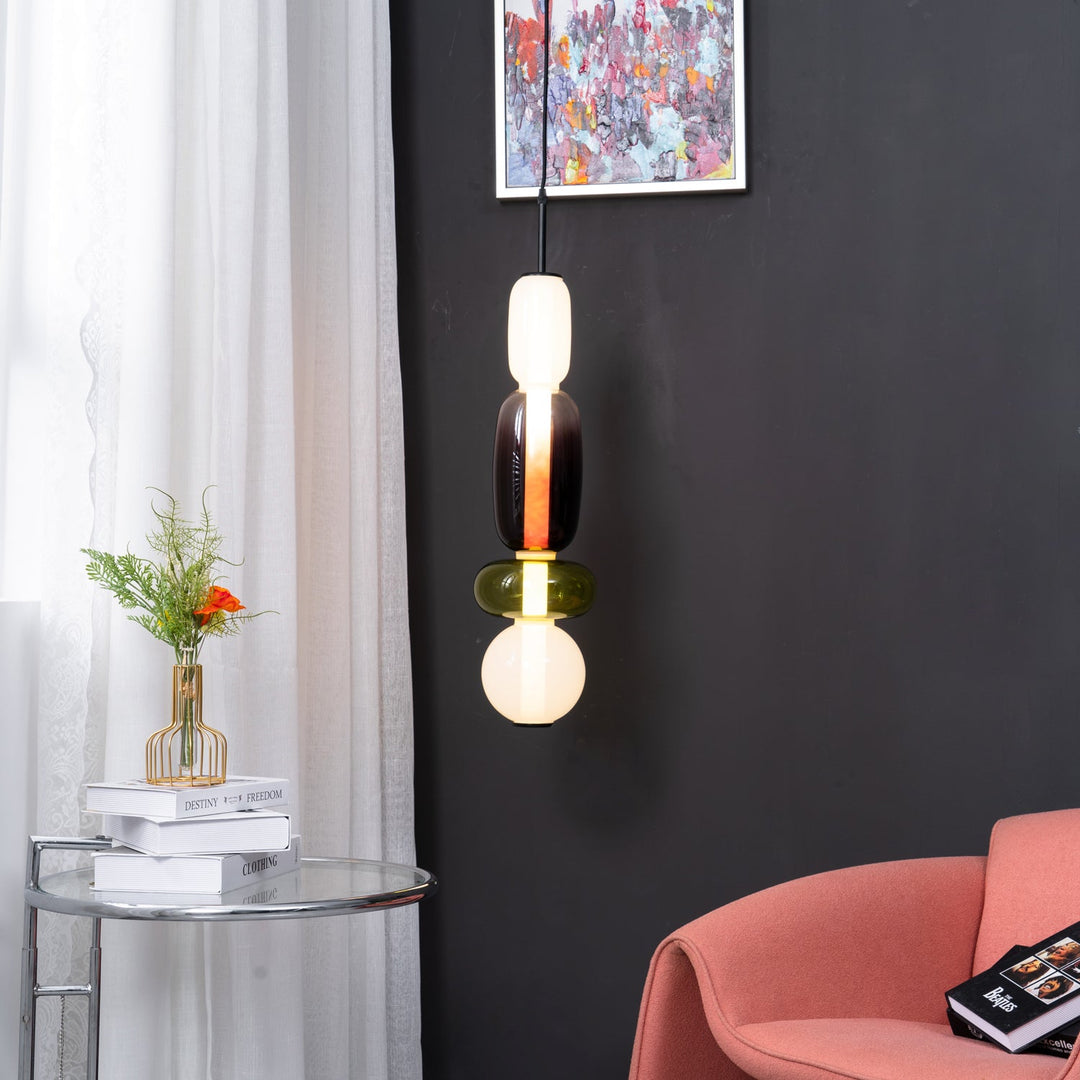 Lampa wisząca z cukrowego szkła
