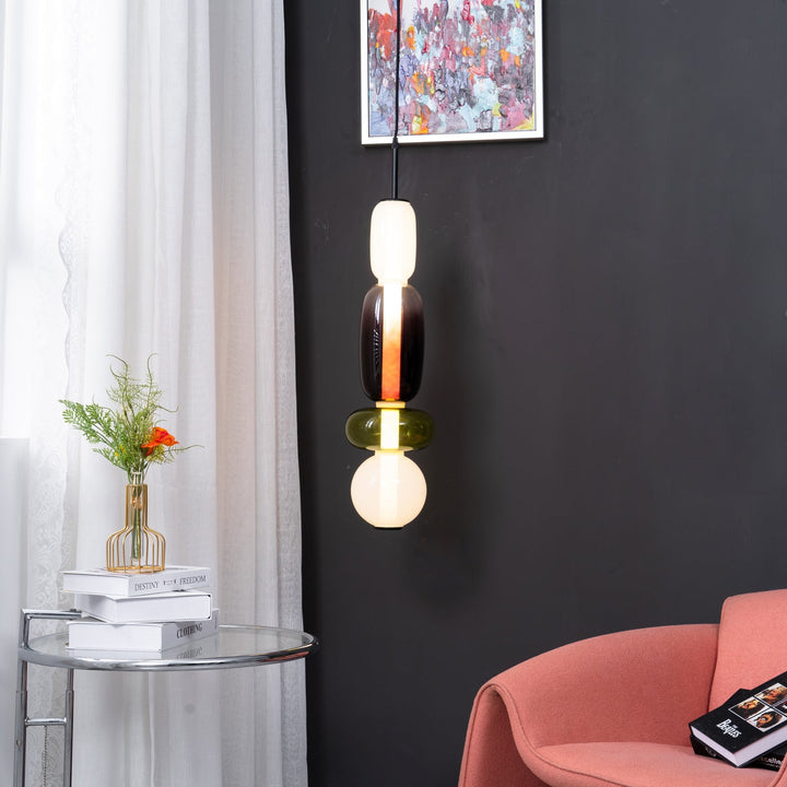 Lampa wisząca z cukrowego szkła